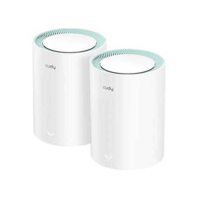 Picture of Cudy M1500 2-Pack AX1500 Dual Band Wi-Fi 6 Mesh System Router -  1201 Mbps + 300 Mbps Wi-Fi - 3× Gigabit Ethernet Ports - Connect 60 Devices - Parental Controls: URL Blacklist, Time Schedule, Profiles, Client Management - Cudy Mesh, VPN Client, Cudy App,
