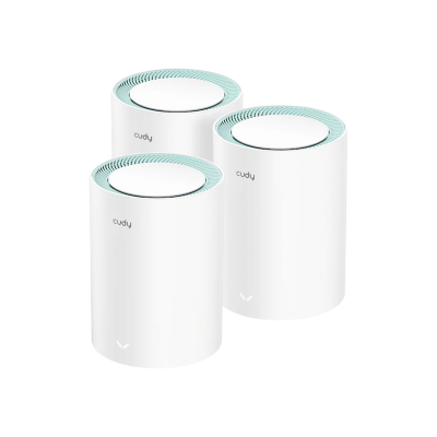 Picture of Cudy M1500  3-Pack AX1500 Dual Band Wi-Fi 6 Mesh System Router -  1201 Mbps + 300 Mbps Wi-Fi - 3× Gigabit Ethernet Ports - Connect 60 Devices - Parental Controls: URL Blacklist, Time Schedule, Profiles, Client Management - Cudy Mesh, VPN Client, Cudy App,