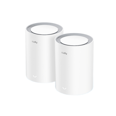 Picture of Cudy M1800 (2-pack) AX1800 Wi-Fi 6 Whole Home Mesh WiFi System - 1201Mbps on 5GHz and 574Mbps on 2.4GHz - MU-MIMO, Beamforming, WPA3 - Whole Home Coverage - White