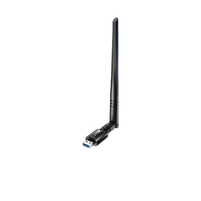Picture of Cudy WU1400 AC1300 Dual Band High Gain USB Wi-Fi Adapter - 867Mbps at 5GHz and 400Mbps at 2.4GHz - 5dBi High Gain Detachable Antenna - Compatible with Windows, macOS, Linux - Black