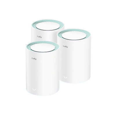 Picture of Cudy M1300 (3-Pack) AC1200 Dual Band Whole Home Wi-Fi Mesh System - 867Mbps on 5GHz and 300Mbps on 2.4GHz - 2 Gigabit Ethernet Ports - White