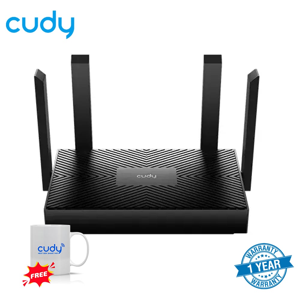 Picture of Cudy WR1500 AX1500 Dual-Band Gigabit Wi-Fi 6 Router - 4× Fixed Omni-Directional Antennas - Dual Band -  1201 Mbps (5 GHz), 300 Mbps (2.4 GHz) - OFDMA, Beamforming and MU-MIMO