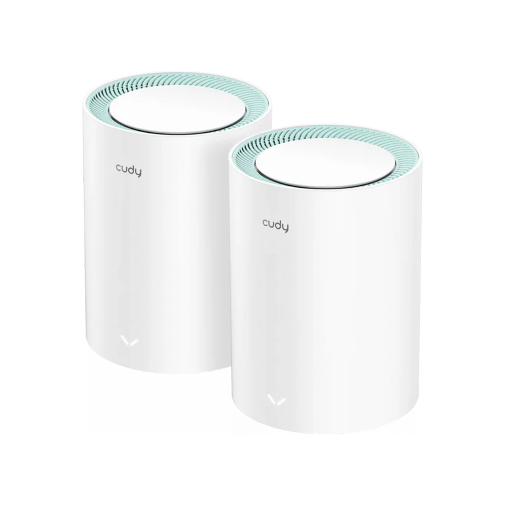 Picture of Cudy M1500 2-Pack AX1500 Dual Band Wi-Fi 6 Mesh System Router -  1201 Mbps + 300 Mbps Wi-Fi - 3× Gigabit Ethernet Ports - Connect 60 Devices - Parental Controls: URL Blacklist, Time Schedule, Profiles, Client Management - Cudy Mesh, VPN Client, Cudy App,