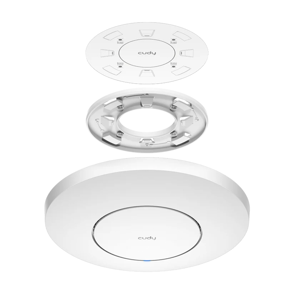 Picture of CUDY AP3000 Indoor AX3000 2.5G Wi-Fi 6 Access Point - 1.3 GHz Dual-Core CPU, 512MB RAM - 4-Stream Dual-Band Wi-Fi 6 (2402 Mbps + 574 Mbps) - 1× Shielded 2.5GbE PoE In - 802.3at, Passive PoE, DC - 300 Connected Devices, Covers up to 130 m² (1,400 ft²)