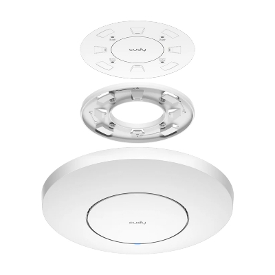 Picture of CUDY AP3000 Indoor AX3000 2.5G Wi-Fi 6 Access Point - 1.3 GHz Dual-Core CPU, 512MB RAM - 4-Stream Dual-Band Wi-Fi 6 (2402 Mbps + 574 Mbps) - 1× Shielded 2.5GbE PoE In - 802.3at, Passive PoE, DC - 300 Connected Devices, Covers up to 130 m² (1,400 ft²)