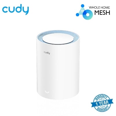 Picture of Cudy M1800 (Single pack) AX1800 Wi-Fi 6 Whole Home Mesh WiFi System - 1201Mbps on 5GHz and 574Mbps on 2.4GHz - MU-MIMO, Beamforming, WPA3 - Whole Home Coverage - White