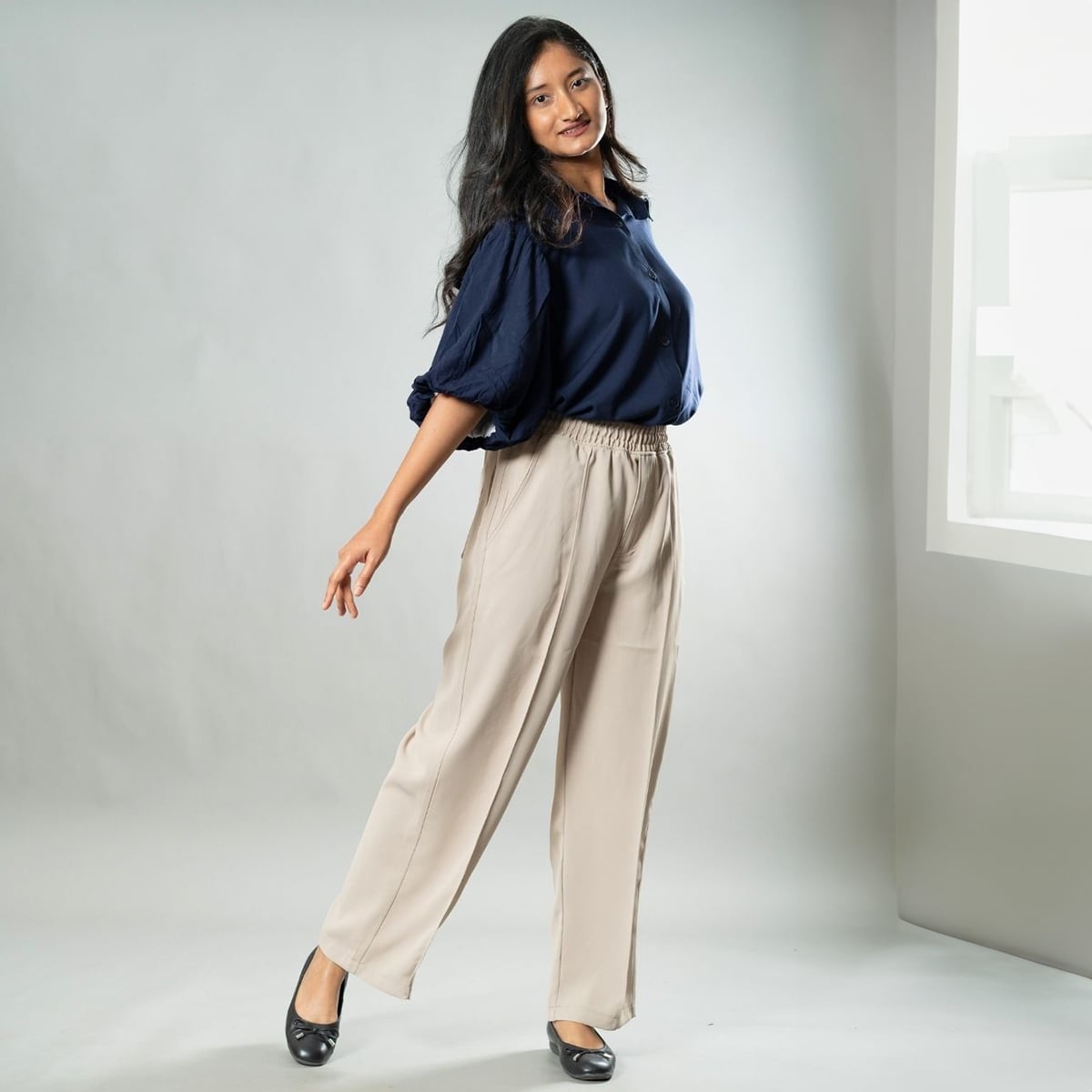 Picture of Mad Koffee Airy Drapes Shirt Top for Women – Deep Sea