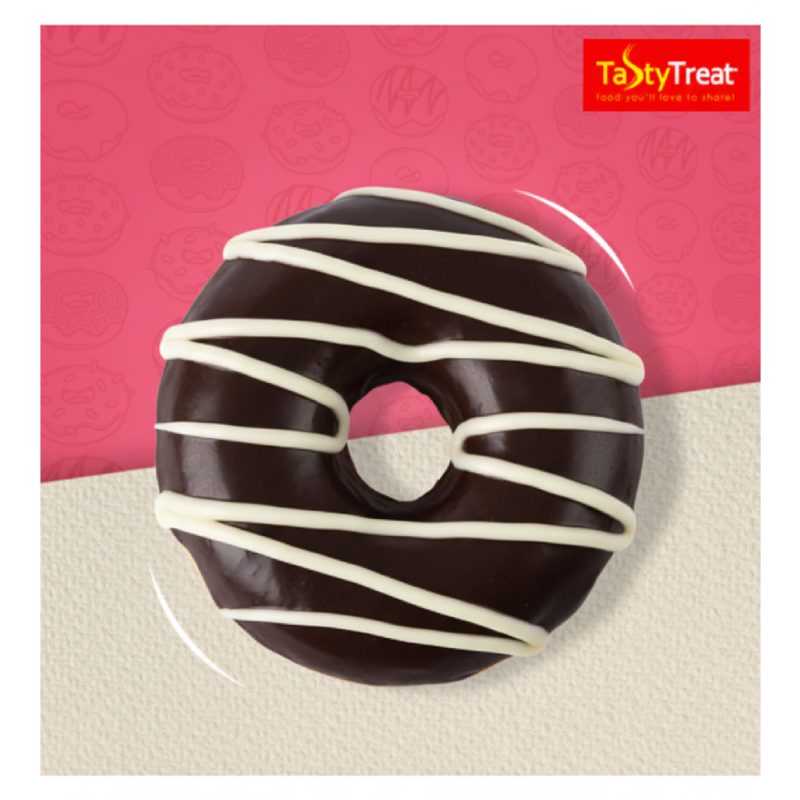Picture of Donut Black chocolate & White zig