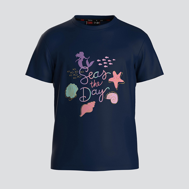 Picture of TORR Athletic Navy Girl's Quick Dry T-shirt