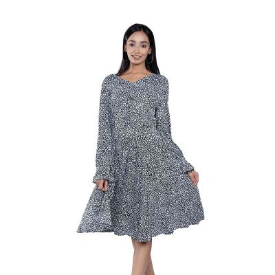 Picture of TORR Black AOP Women's Long Top