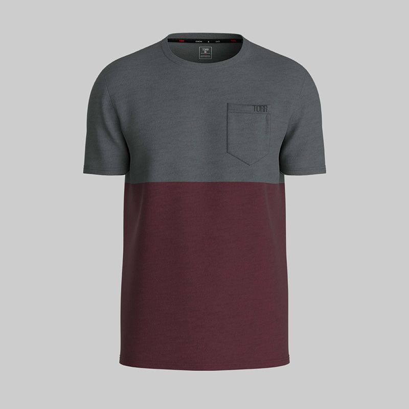 Picture of TORR Dark Grey Wine Men's  T-shirt