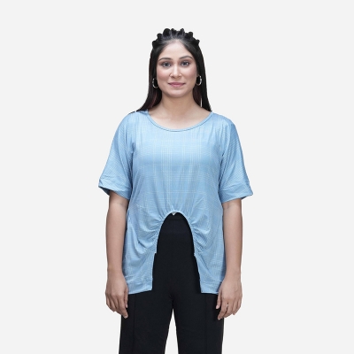 Picture of TORR Blue Aop Womens Kimono T-Shirt