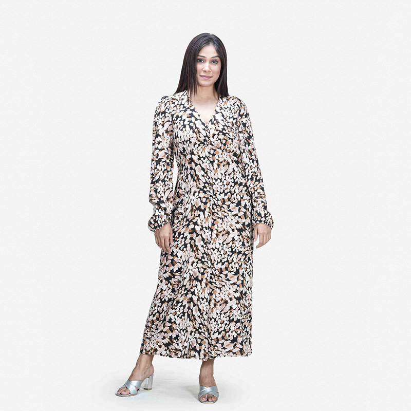 Picture of TORR Multi Aop Womens Long Dres