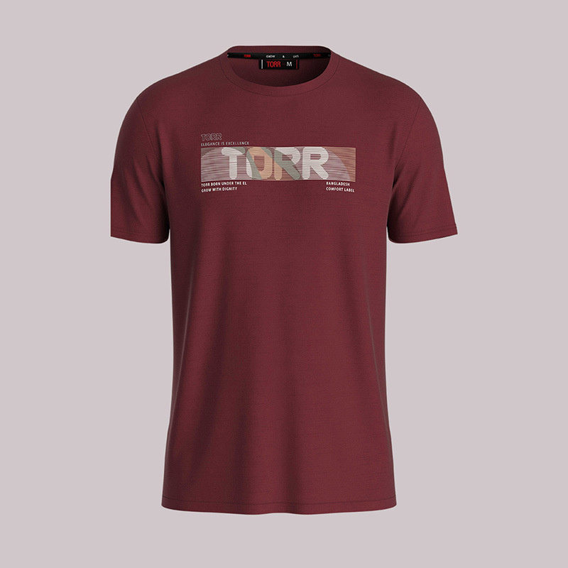 Picture of TORR Maroon Men's Activewear T-shirt