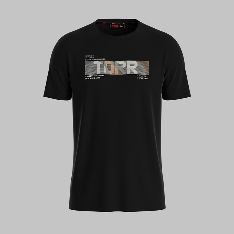 Picture of TORR Black Men's Activewear T-shirt