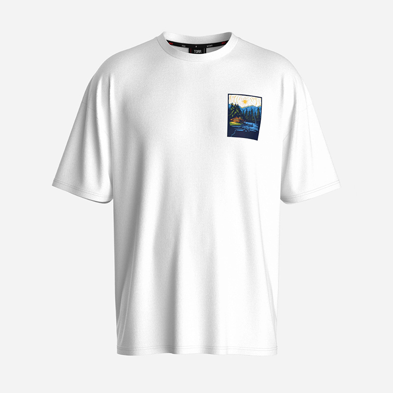 Picture of TORR White Drop Shoulder T-shirt