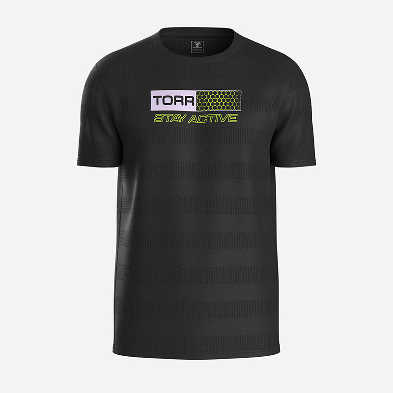 Picture of TORR Black Men's Activewear T-shirt