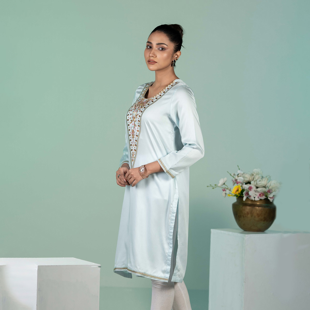 Picture of TORR Sky Blue Ethnic Wear (01 Piece Kurti)