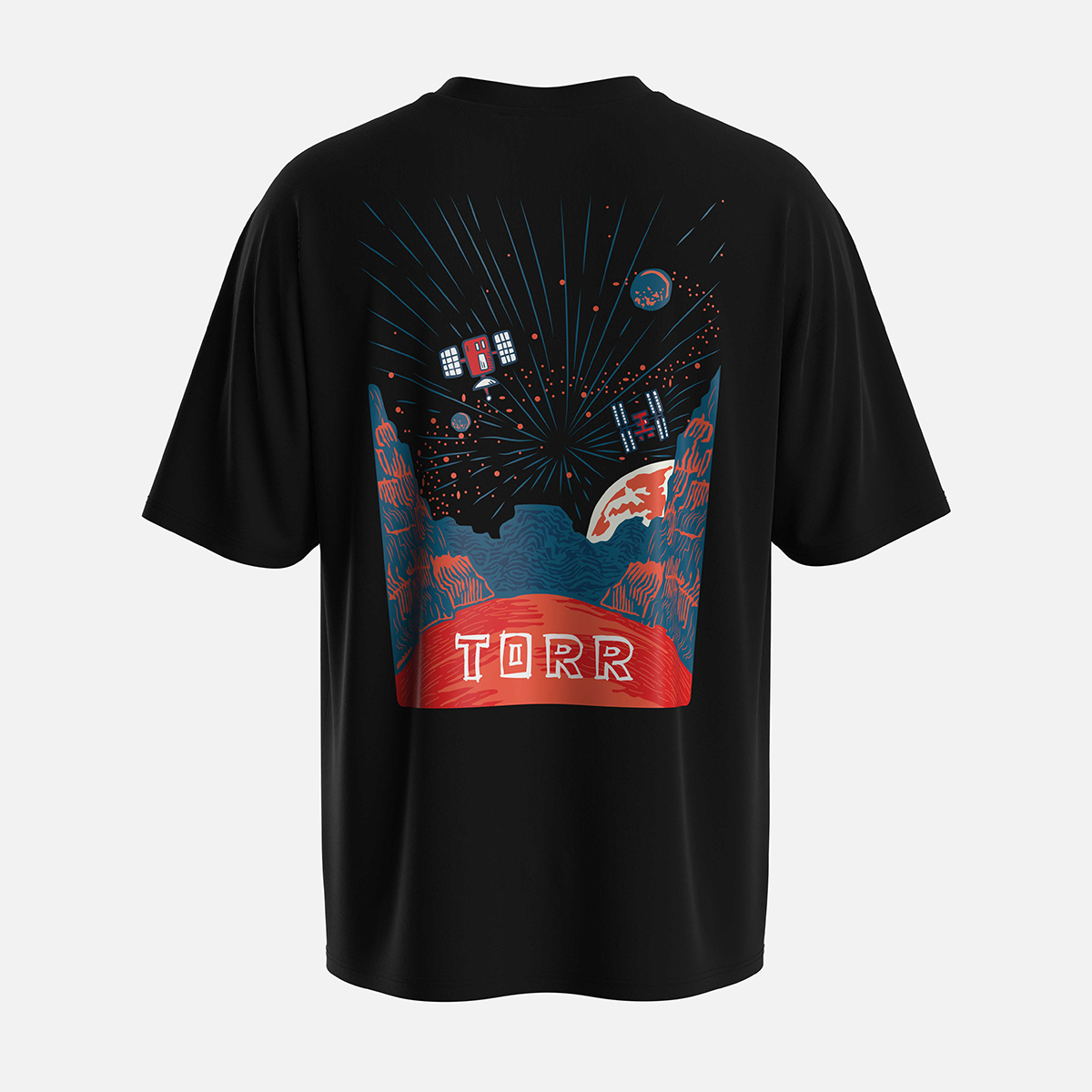 Picture of TORR Black Drop Shoulder T-shirt