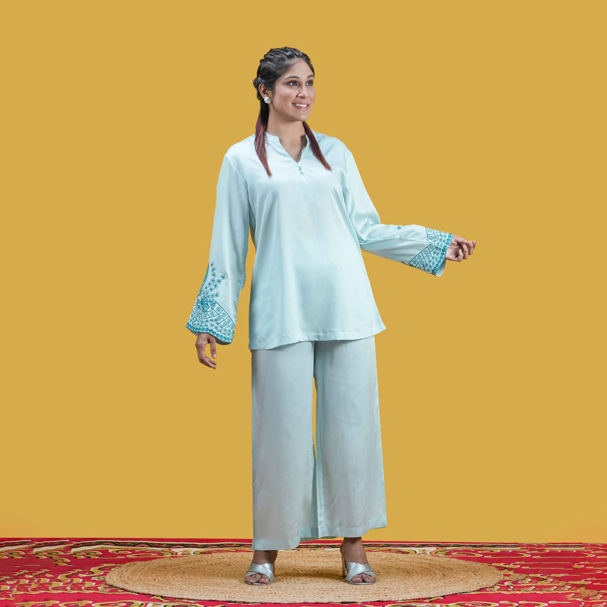 Picture of TORR Sky Blue Women's Co-Ord Set