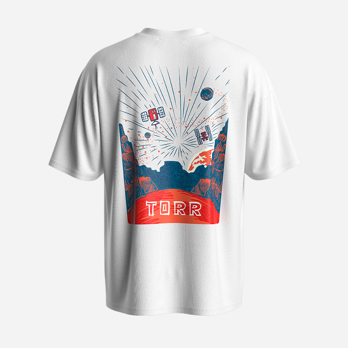 Picture of TORR White Drop Shoulder T-shirt