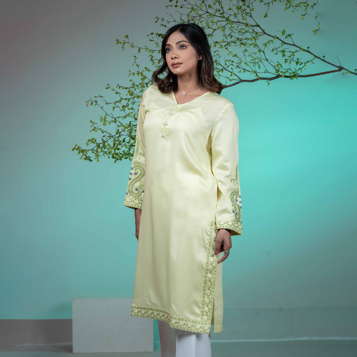 Picture of TORR  Pale Lime Ethnic Wear (01 Piece Kurti)
