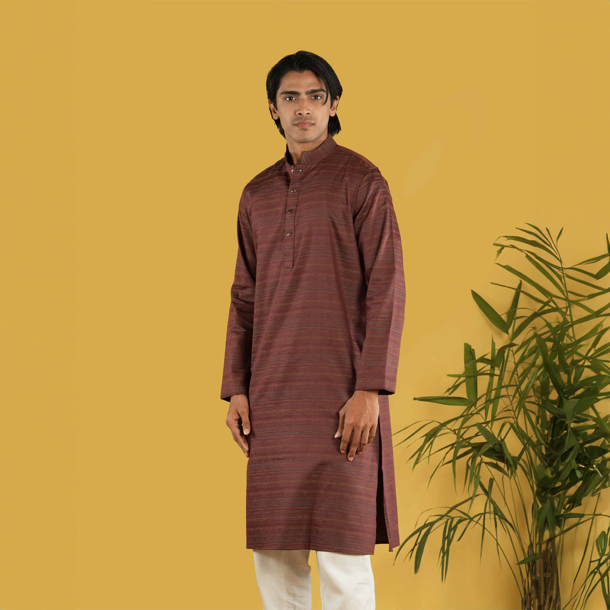 Picture of TORR Maroon Stripe Men's Panjabi