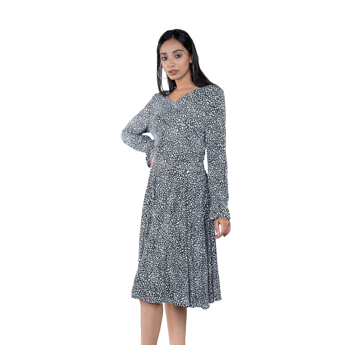 Picture of TORR Black AOP Women's Long Top