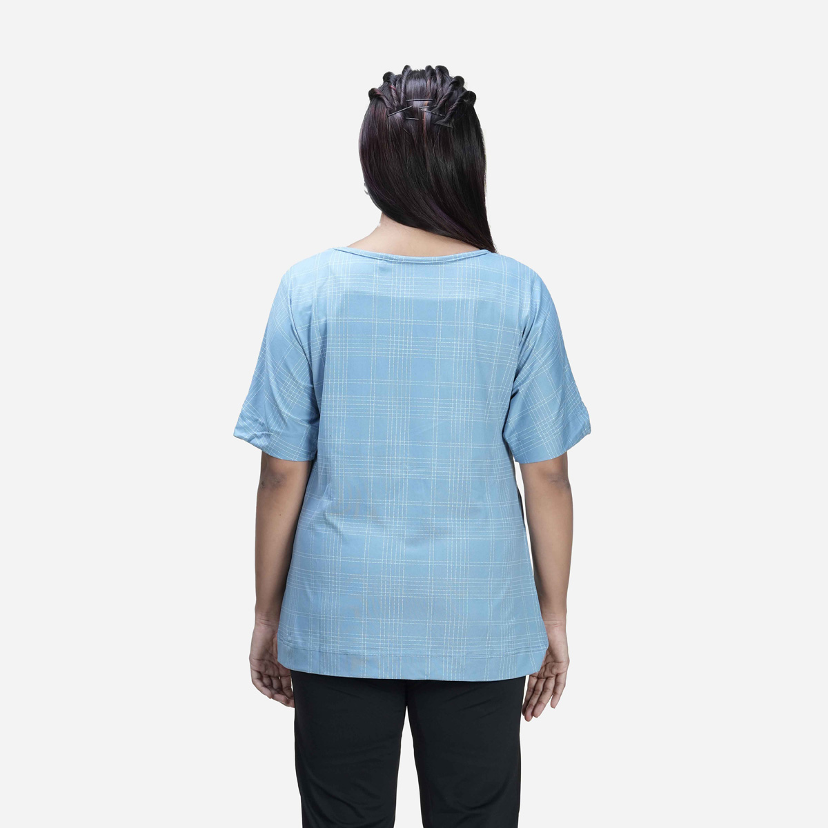 Picture of TORR Blue Aop Womens Kimono T-Shirt