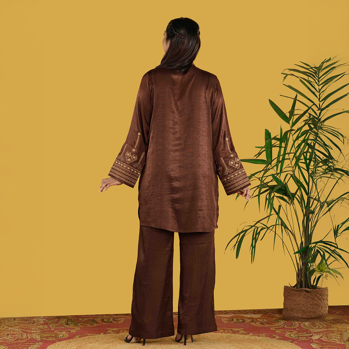 Picture of TORR Dark Coffee Women's Co-Ord Set