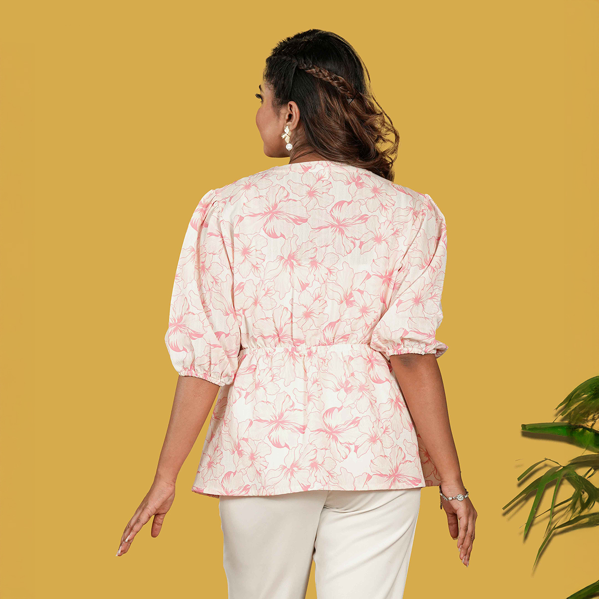 Picture of TORR White Pink AOP Women's Top