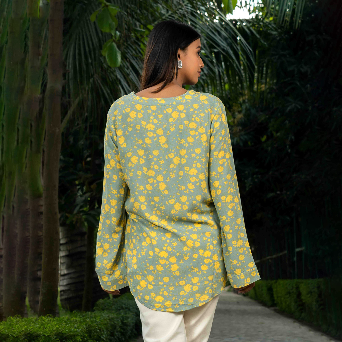 Picture of TORR Yellow AOP Women's Top