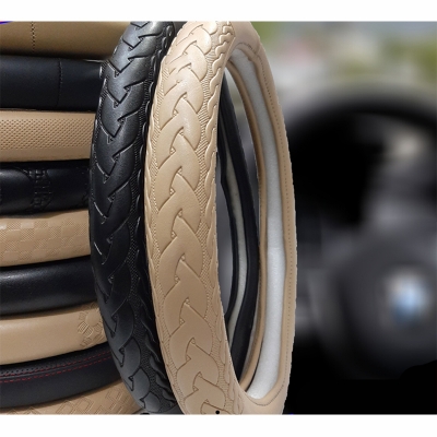 Picture of PVC Leather Steering Wheel Cover - Beige DSTC 02