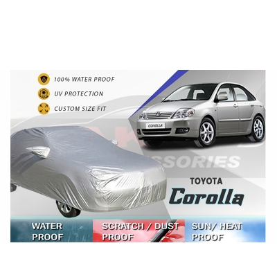 Picture of TOYOTA COROLLA 90/100|2001-2205|NISSAN SUNNY|MAZDA CAR COVER ,BODY COVER, WATER PROOF CAR COVER Exterior Car Body Cover Silver Color| CAR COVER FOR UNIVERSAL SEDAN CAR