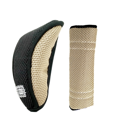 Picture of Cool Fabric Gear Knob Cover Combo - Black and Beige