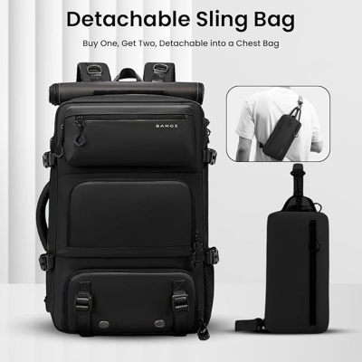 Picture of BANGE 1810 Ranger Multi Compartment Big Capacity Water Resistant Hiking Travel Business Laptop Backpack 35L Large Capacity Bag Travelling Backpack with Detachable Sling Bag