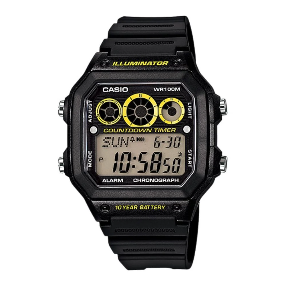 Picture of Casio Youth Illuminator World Time Resin Belt Watch AE-1300WH-1AVDF