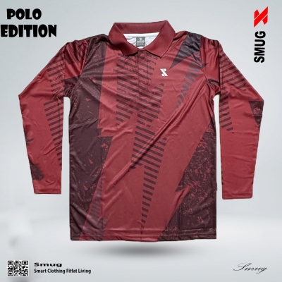 Picture of SMUG Premium POLO Full Sleeve T-shirt - Fabric soft and comfortable - Maroon