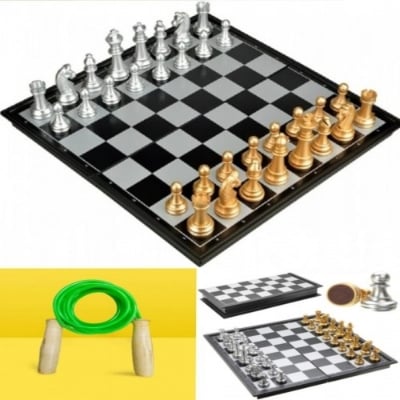 Picture of Sports Combo (2pc Football,1pc Volleyball,1pc Volleyball Net,2pc Jump Ropes,2pc Chess Board,1pc Pumper)