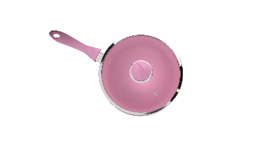 Picture of TPR NS Ceramic Coated Fry Pan W. Lid IB 22 CM-Pink