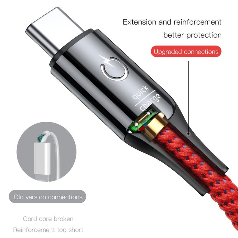 Picture of Smart Power Off 5V 3A USB Type C Cable Quick Charge 3.0 Cable for Samsung Type C Cable