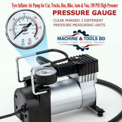 Picture of Tyre Inflator Air Pump for Car, Trucks, Bus, Bike, Auto & Van, 150 PSI High Pressure Compressor