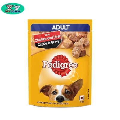 Picture of Pedigree Adult Wet Dog Food Chicken & Liver Chunks in Gravy 70 g
