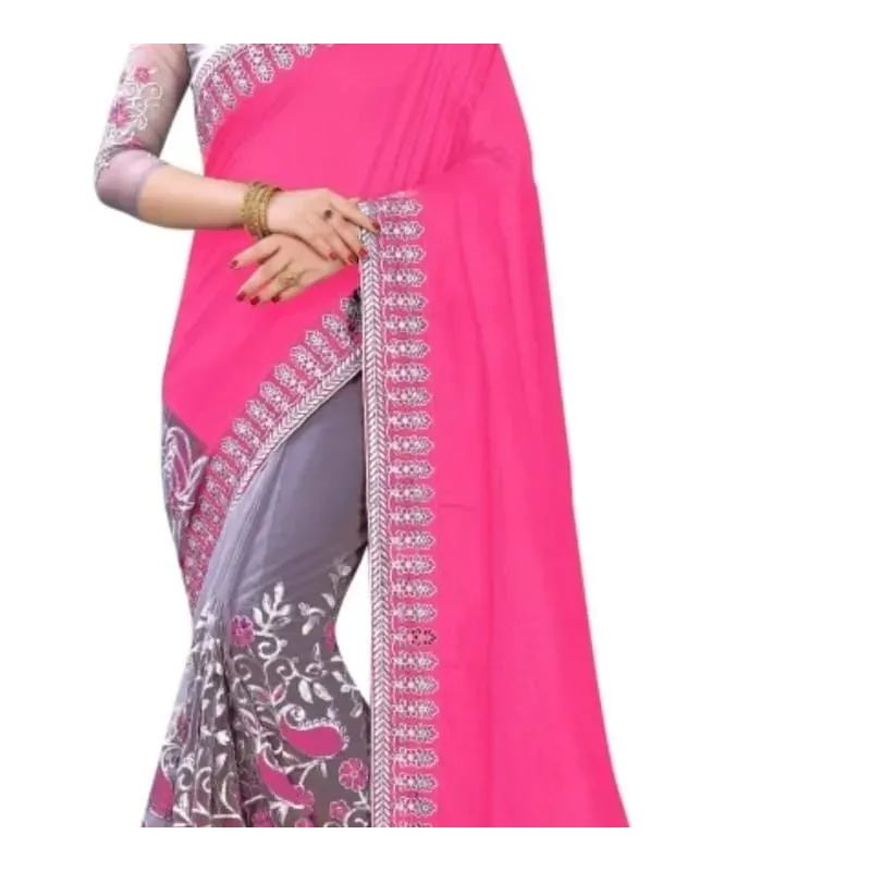 Picture of Georgette High Quality Stylish Saree. Saree with Blouse for Women