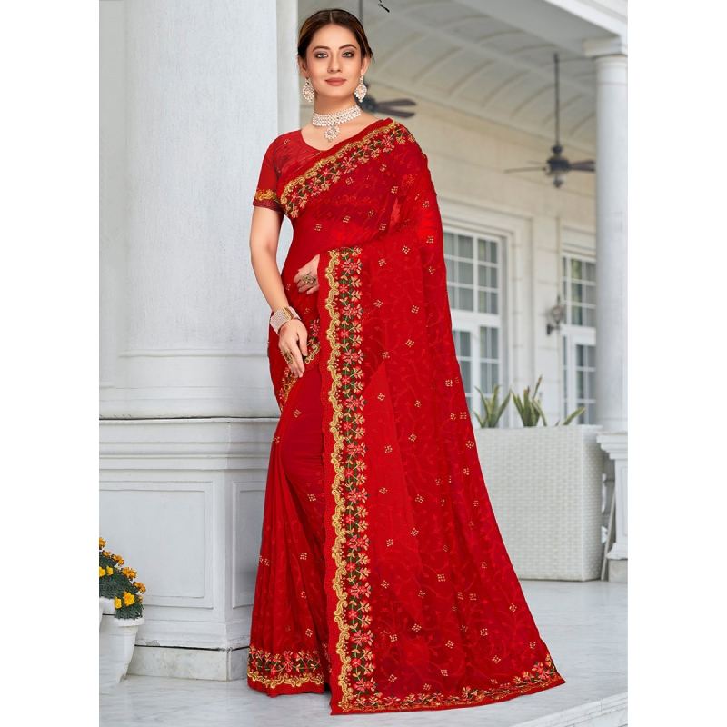Picture of Georgette Embroidery High Quality Stylish Saree for Women