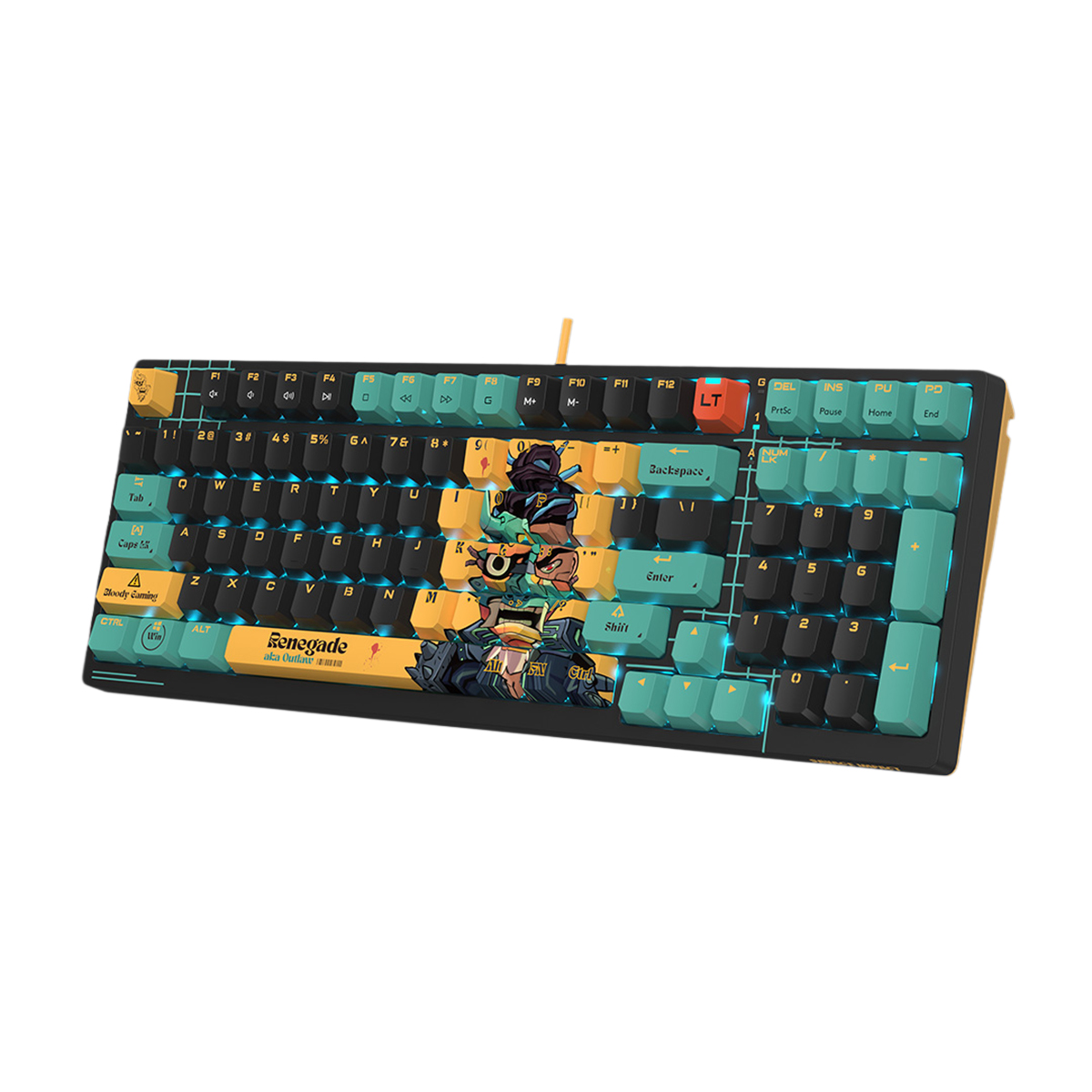 Picture of A4 TECH BLOODY AT98 RENEGADE RGB ALPHA OPTICAL SWITCH SAVAGE IMPACT 98 KEYS PBT KEYCAP USB MECHANICAL GAMING KEYBOARD
