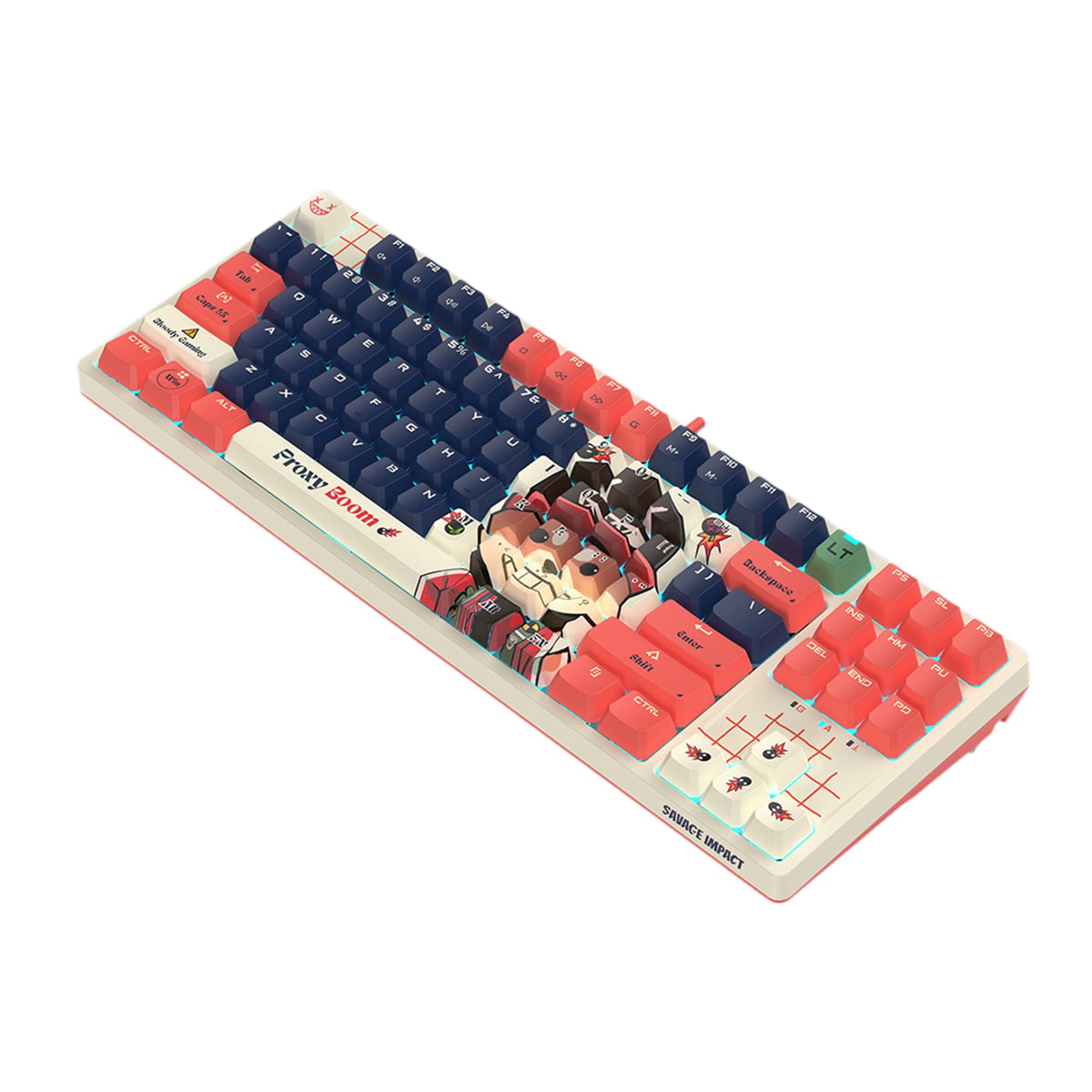 Picture of A4 TECH BLOODY AT87 RENEGADE RGB ALPHA OPTICAL SWITCH SAVAGE IMPACT 87 KEYS PBT KEYCAP USB MECHANICAL GAMING KEYBOARD