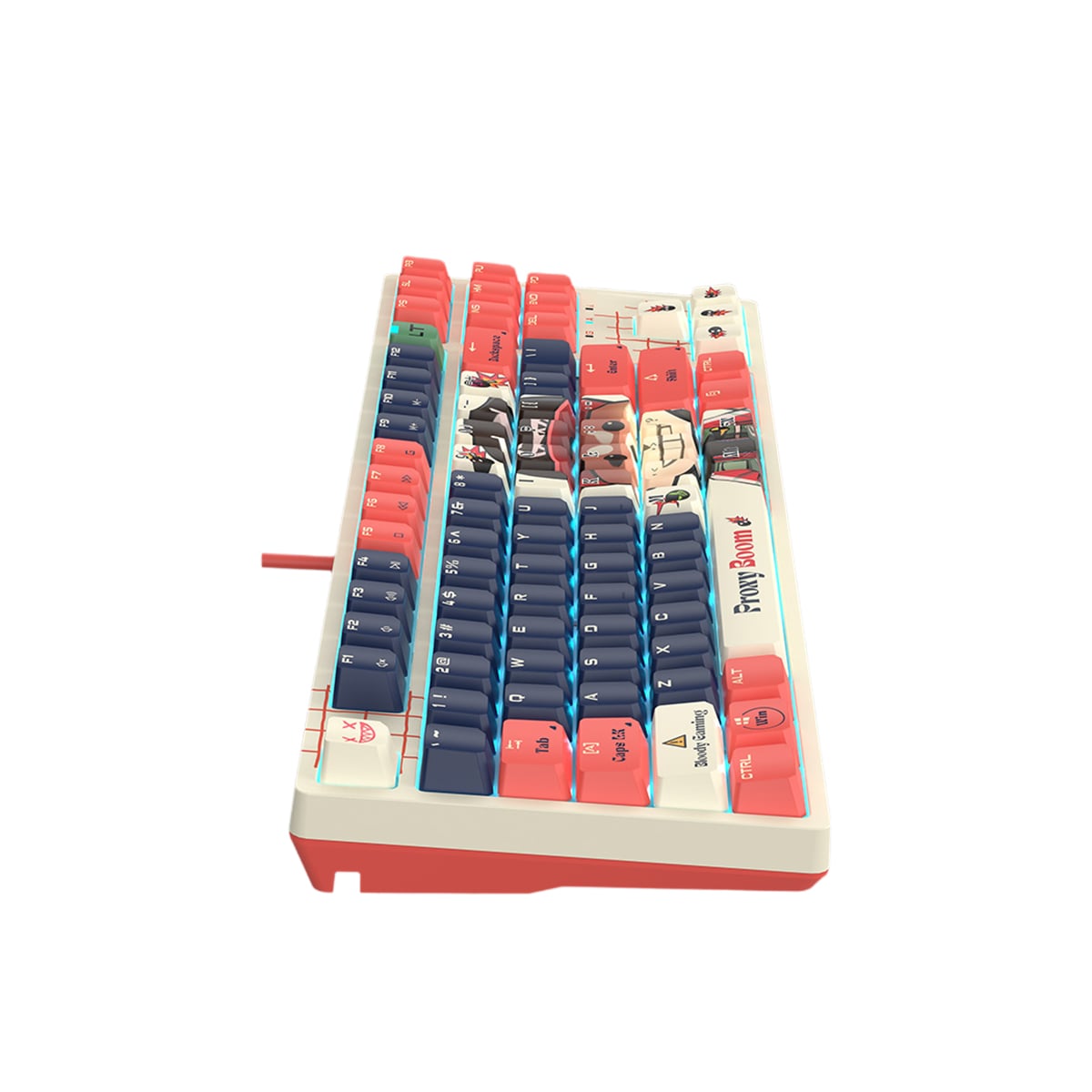 Picture of A4 TECH BLOODY AT87 RENEGADE RGB ALPHA OPTICAL SWITCH SAVAGE IMPACT 87 KEYS PBT KEYCAP USB MECHANICAL GAMING KEYBOARD