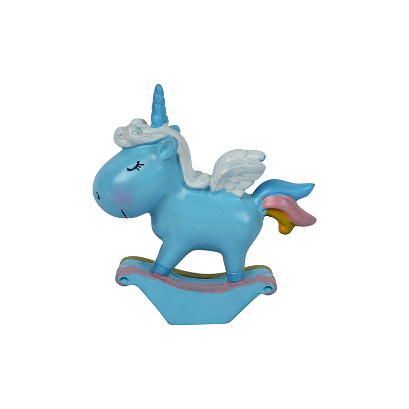 Picture of Cute Rocking Unicorn Figurine | Adorable Pink & Pastel Desk Decor | Mini Collectible Rocking Toy for Kids & Unicorn Lovers