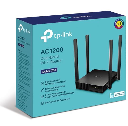 Picture of TP-Link Archer C54 AC1200 Wireless Dual Band Router with 2x2 MiMo and App Support